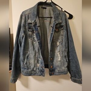EUC! Large STS Blue Classic Distressed Denim Jacket
